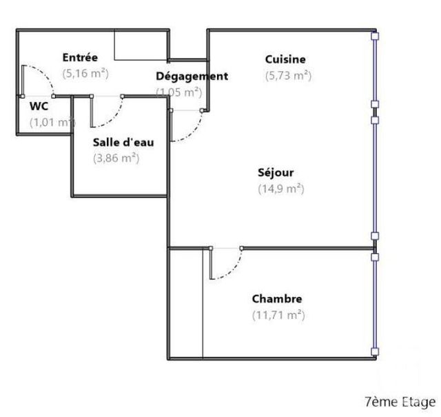 Appartement F2 à vendre - 2 pièces - 43.42 m2 - PARIS - 75013 - ILE-DE-FRANCE - Century 21 Quartier Latin
